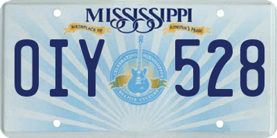 MS license plate OIY528