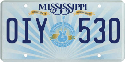 MS license plate OIY530