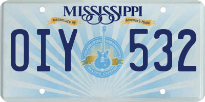 MS license plate OIY532