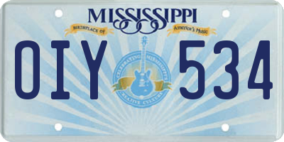MS license plate OIY534