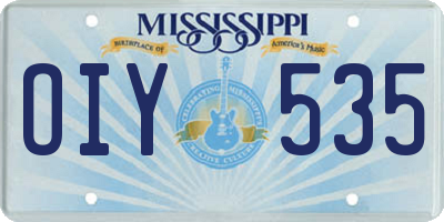 MS license plate OIY535