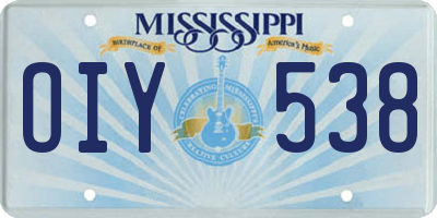 MS license plate OIY538