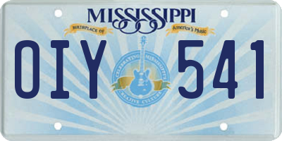MS license plate OIY541