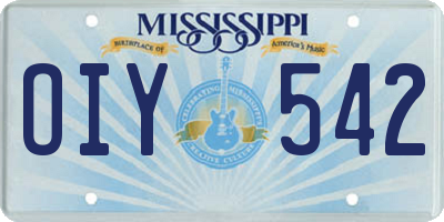 MS license plate OIY542
