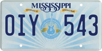 MS license plate OIY543