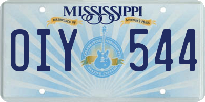 MS license plate OIY544