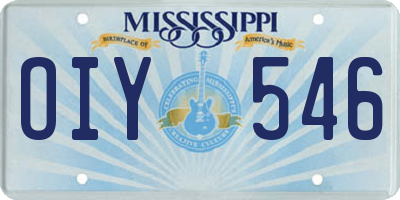 MS license plate OIY546