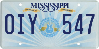 MS license plate OIY547