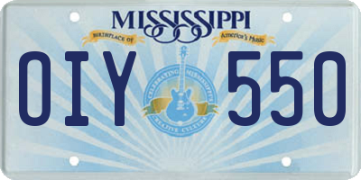 MS license plate OIY550