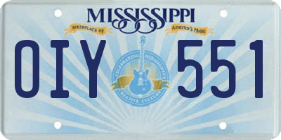 MS license plate OIY551