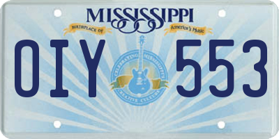 MS license plate OIY553