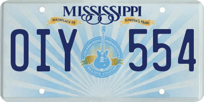 MS license plate OIY554