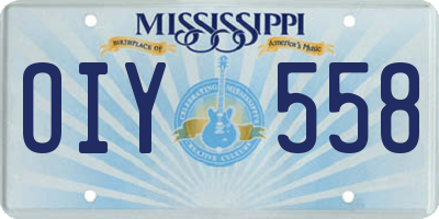 MS license plate OIY558