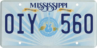 MS license plate OIY560