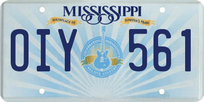 MS license plate OIY561
