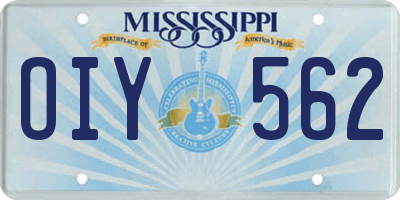 MS license plate OIY562