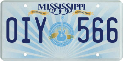 MS license plate OIY566