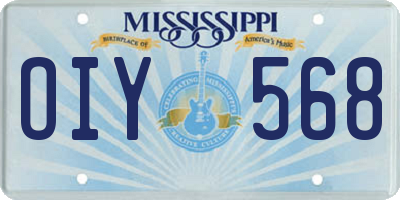 MS license plate OIY568
