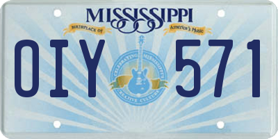 MS license plate OIY571