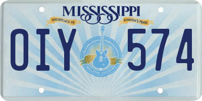 MS license plate OIY574