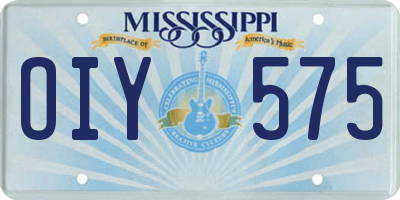 MS license plate OIY575