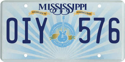 MS license plate OIY576