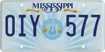 MS license plate OIY577