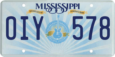 MS license plate OIY578