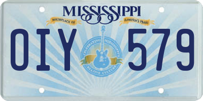 MS license plate OIY579