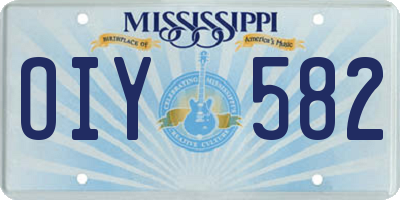 MS license plate OIY582