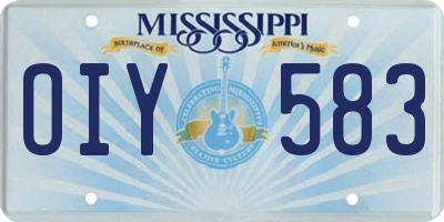 MS license plate OIY583