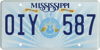 MS license plate OIY587