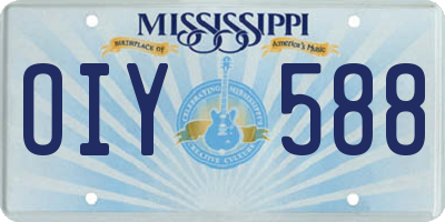 MS license plate OIY588