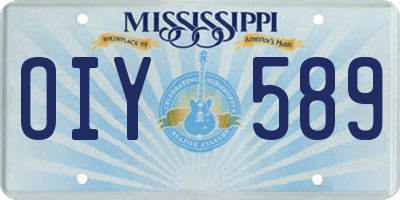 MS license plate OIY589