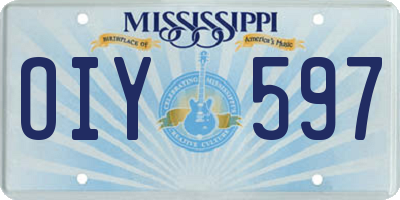 MS license plate OIY597