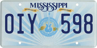 MS license plate OIY598