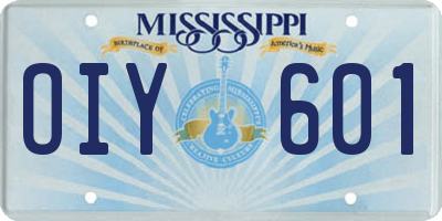 MS license plate OIY601