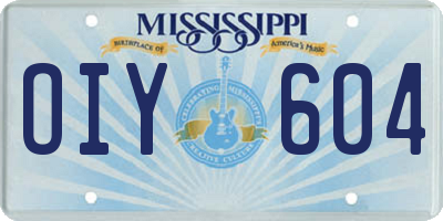 MS license plate OIY604