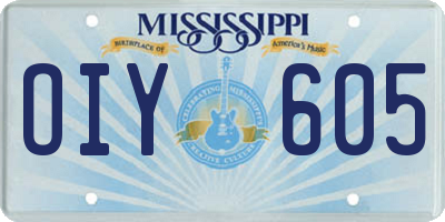 MS license plate OIY605