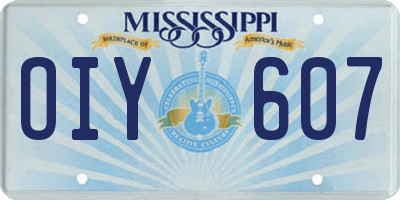 MS license plate OIY607