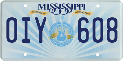 MS license plate OIY608