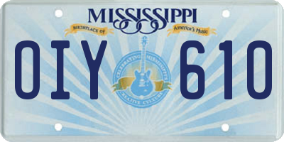 MS license plate OIY610