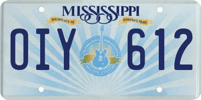 MS license plate OIY612