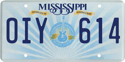 MS license plate OIY614