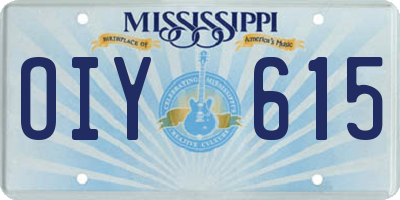 MS license plate OIY615