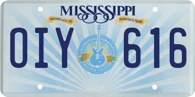 MS license plate OIY616