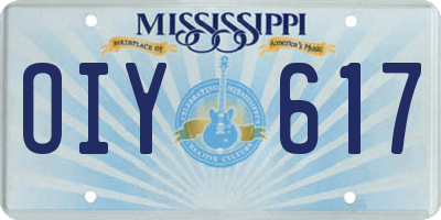 MS license plate OIY617