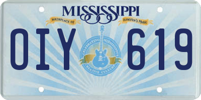 MS license plate OIY619