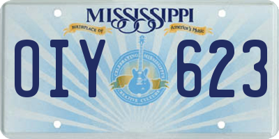 MS license plate OIY623
