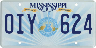 MS license plate OIY624